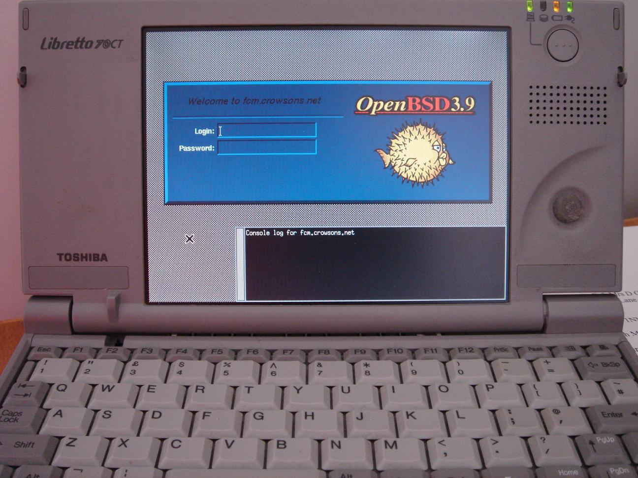 OpenBSD 3.9 on Libretto 70CT